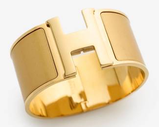 1. Hermes Wide Click Clack H Cuff Bracelet
