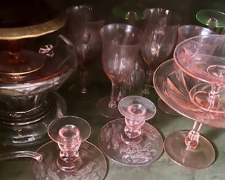 More vintage pink glass for sale than shown