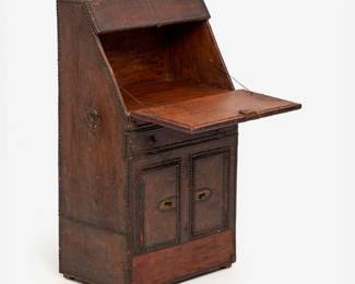 109. Spanish Colonial Studded Leather Desk (Late 19th c.)