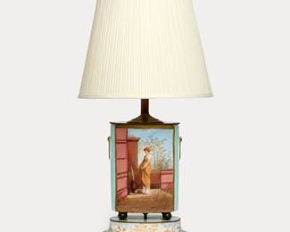 174.  Hand-Painted Porcelain Table Lamp