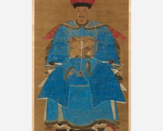 162. Large Chinese Ancestral Scroll Painting