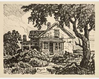 243. Birger Sandzen (after) "Abandoned Farmhouse" (1920 Lithograph)