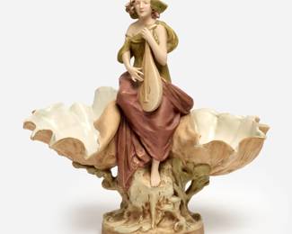 80.  Antique Royal Dux Figural Porcelain Centerpiece
