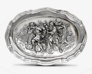 107.  "The Grapes of Canaan" Silver Relief Platter