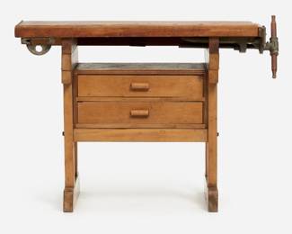 138. Vintage Industrial Carpenter's Workbench