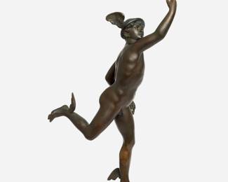 45.  Antique Bronze of Flying Mercury, after Giambologna
