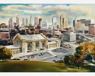 29.  James Hamil "Union Station, Kansas City" (1982 Watercolor)
