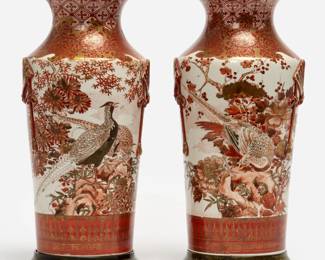 164.  Pair of Kutani Vases, Late Meiji