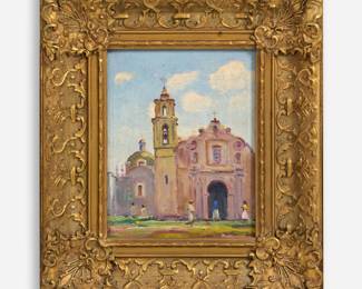 182. Signed Oil of a Southwestern Mission (ca. Early 20th c.)