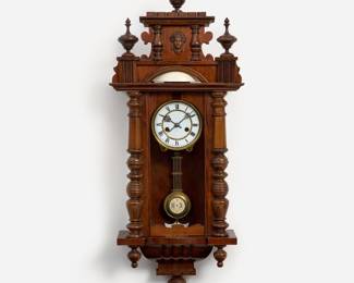 130. Antique Hamburg American Clock Co. Wall Clock 