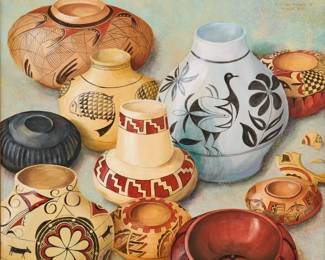 180.  "Pots and Shards III" (1980 Oil Signed "MWN")