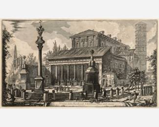 49. Piranesi "Veduta della Basilica di S. Lorenzo" (Etching, pub. 1830s)