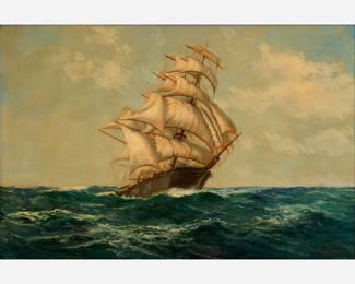 58. Daniel Sherrin "Clipper Ship at Sail" (Oil ca. 1939)