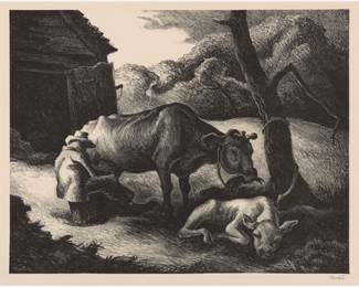 15.  Thomas Hart Benton "White Calf" (1945 Lithograph)