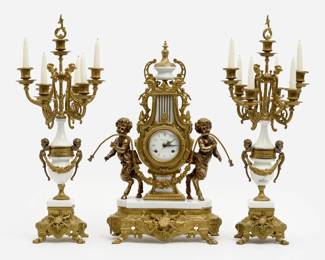 46. Italian 3-Piece Garniture Set, Imperial Clock