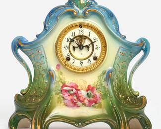 154.  Royal Bonn & Ansonia "La Layon" Mantel Clock (ca. 1881)