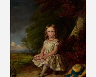57.  Robert Thorburn Ross (1816-1876) Oil of a Young Girl