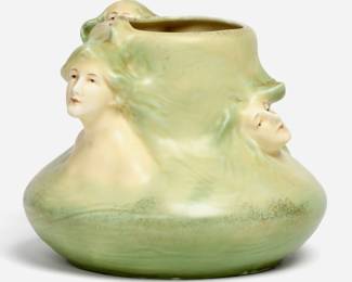 239.  "Valkyries" Pottery Figural Pot