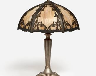 229.  American Slag Glass Table Lamp (ca. Early 20th c.)