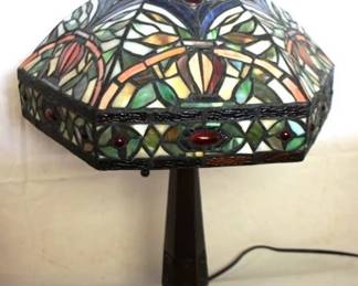 469 - Stained Glass Lamp - 24.5" tall
