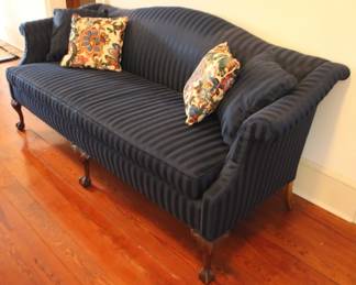 622 - Chippendale Sofa w/ claw feet & pillows 78 x 32 x 31
