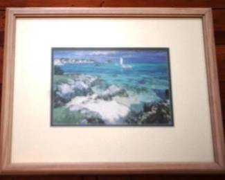 458 - Somerset Beach Plate Signed Litho by H. Behrens 20 x 15.5
