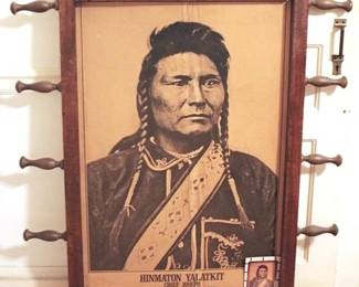 84 - Framed Native American, Chief Joseph - as is 35 x 47 water marked
