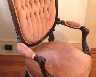 259 - Victorian Carved Walnut Arm Chair 28 x 24 x 48
