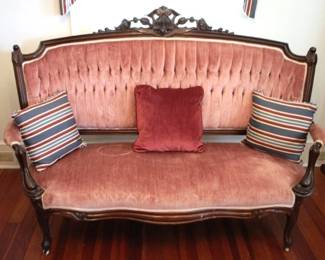 428 - Fabulous Carved Victorian tufted Sofa 66 x 26 x 48
