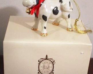 775 - Lenox Cow Ornament w/ Box - 5 x 4
