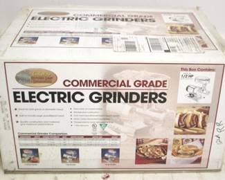 50 - Cabela's Commercial Grade Electric Grinder in box You are buying a used as-is electric/electronic item. We do not guarantee all components are present and if it's not expressly stated, it is untested.
