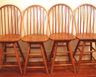 217 - 4 Bar Wooden Bar Chairs - 18 x 15 x 46
