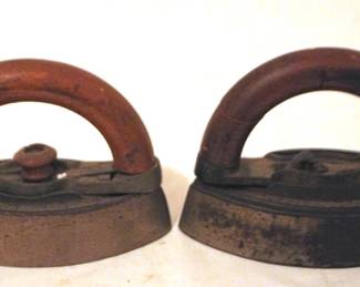 208 - 2 Antique Irons - 6" & 4"
