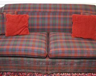 93 - Plaid Sofa w/ pillows - 78 x 36 x 35
