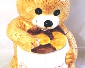 74 - Teddy Bear Cookie Jar - 12" tall
