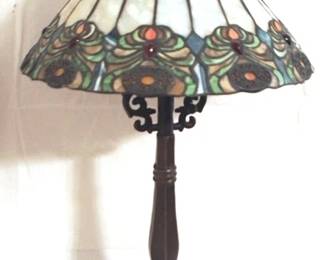 117 - Stained Glass Lamp - 30" tall
