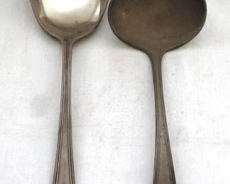 546 - 2 Gorham Sterling Spoons - 6" 8.5" long
