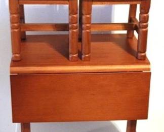 779 - American Girl Doll Drop Side Table w/ 2 chairs includes box
