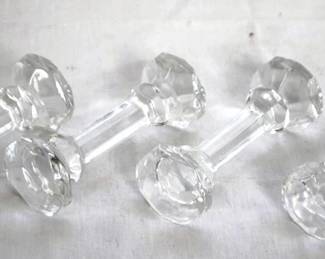 498 - 4 Crystal Glass Knife Rests - 3.5" long

