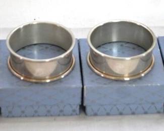 491 - 4 Sterling Silver Napkin Ring Holders w/ boxes
