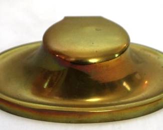 439 - Vintage Brass Inkwell - 7 x 4

