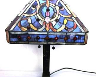 454 - Stained Glass Lamp - 22.5 tall
