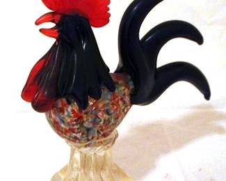 203 - Murano Art Glass Rooster - 9.5" tall
