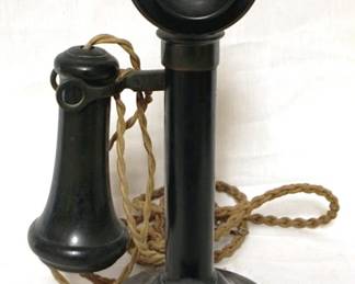 381 - Antique Kellogg Candlestick Phone - 12"
