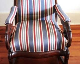 170 - Victorian Rocking Chair w/ ottoman chair - 26 x 33 x 40 ottoman - 14 x 11 x 9
