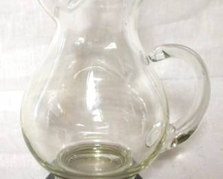 366 - Sterling Base Glass Pitcher - 7" tall
