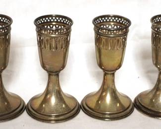 362 - 4 Sterling Candle Holders - 4.25" tall
