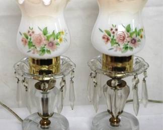 446 - Pair of Vintage Prism Lamps, 11.5" tall
