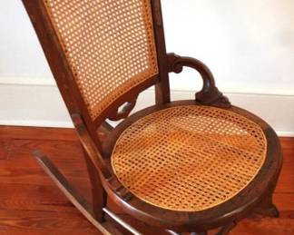 634 - Victorian Caned Rocking Chair 30 x 20 x 32
