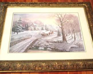 450 - Winter Sunrise print signed by Carl Valente 39 x 49
